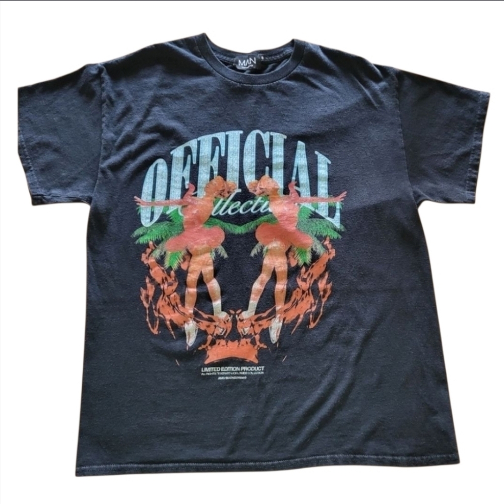 BOOHOOMAN Oversized Offical Dancer Graphic T-shirt, Mens Size S